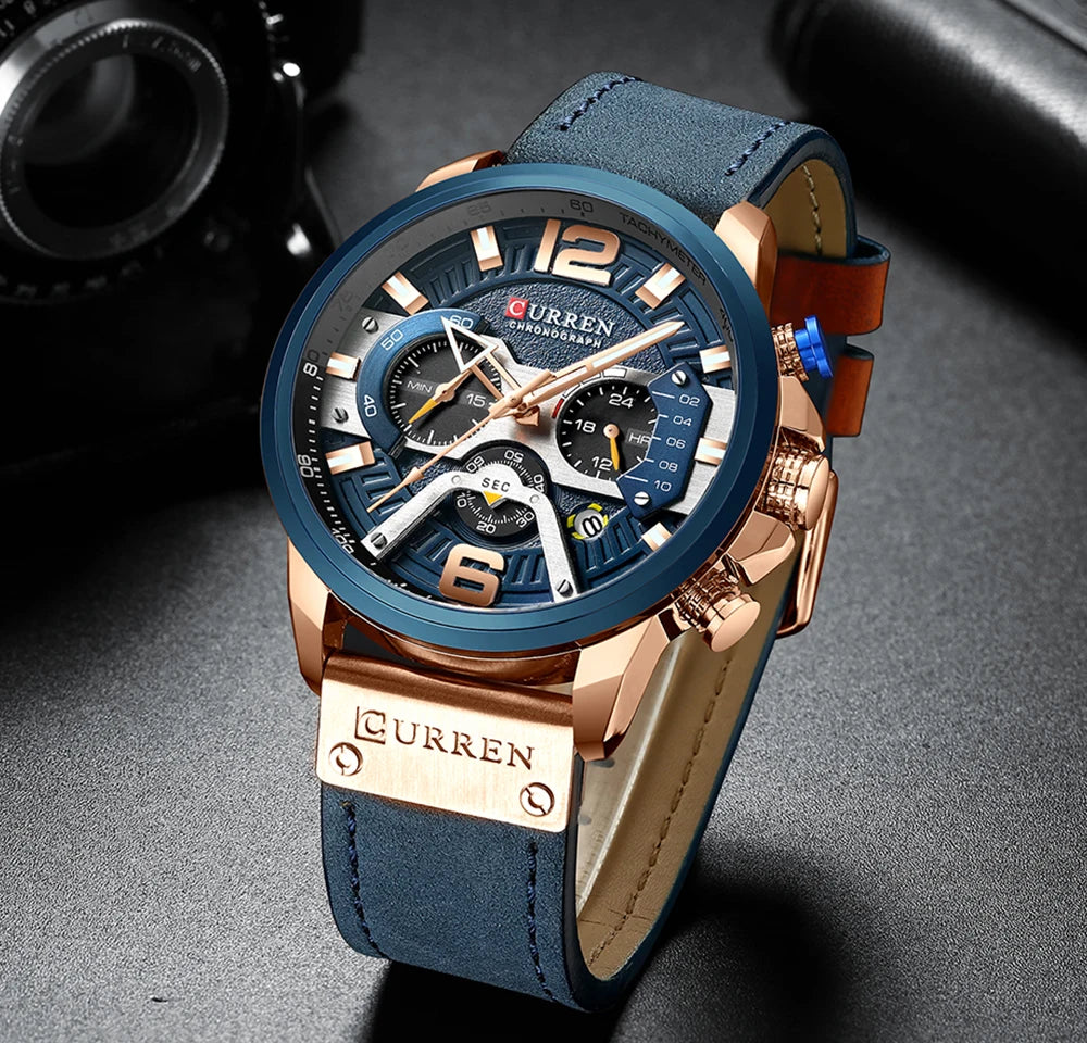 Relógio Gold Blue Executive