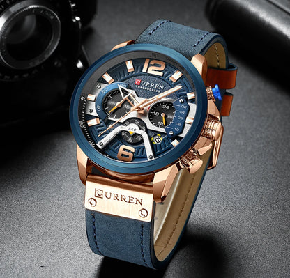 Relógio Gold Blue Executive