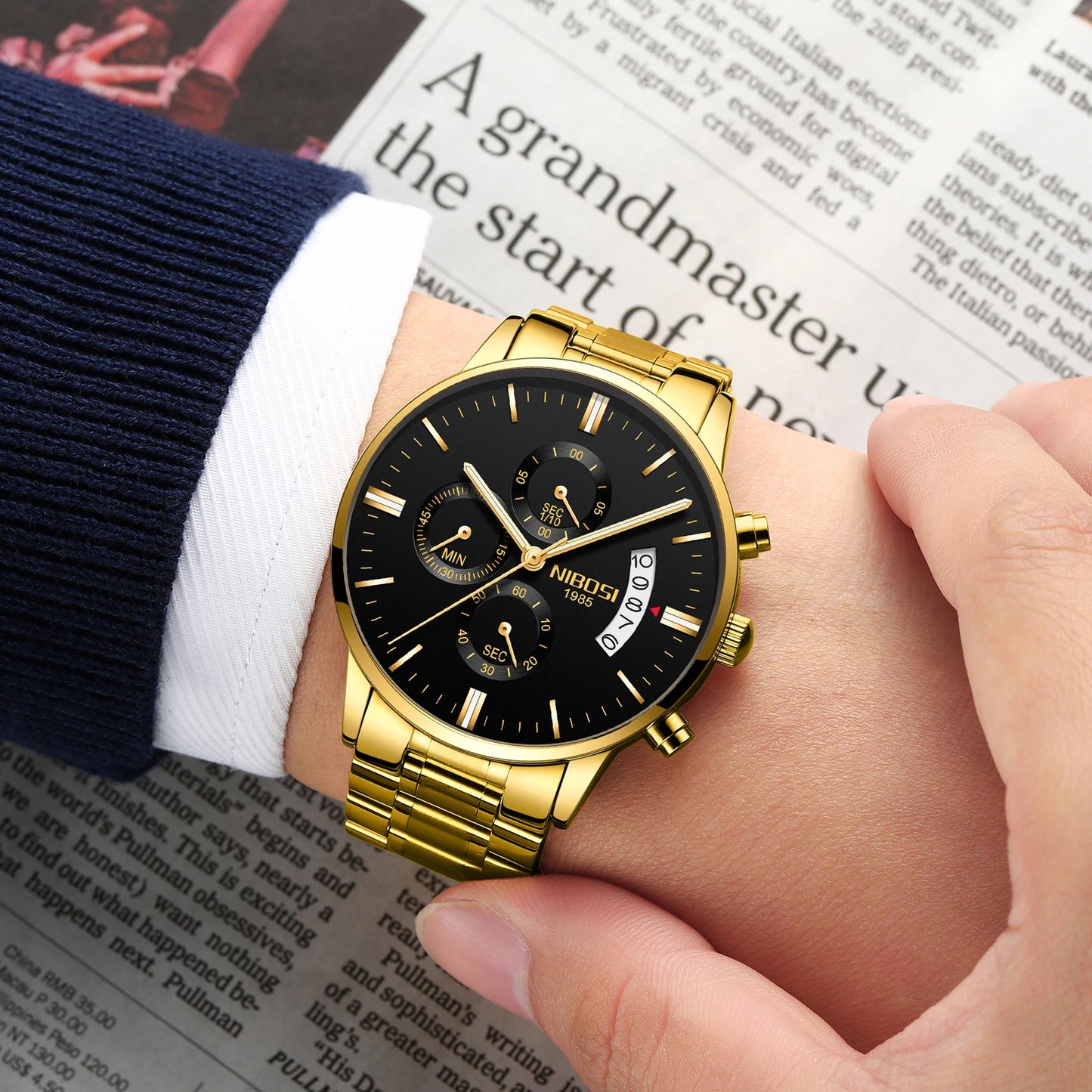Relógio Luxury Men Gold